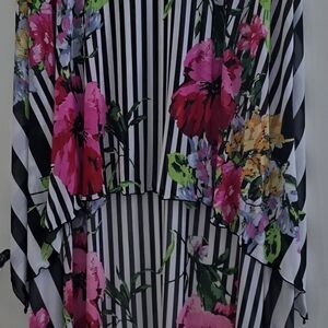 Floral Striped Women's Kimono